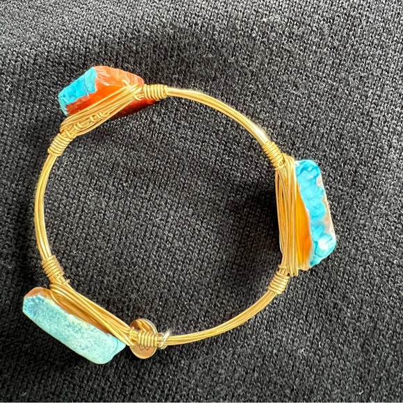 BB Bangle Bracelet with turquoise stones - Picture 7 of 9
